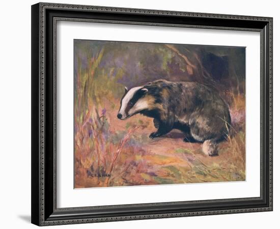 Badger, Swan, Wild Beasts-Cuthbert Swan-Framed Art Print