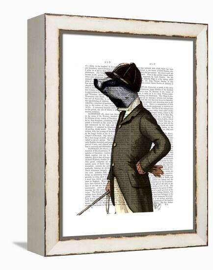 Badger the Rider Portrait-Fab Funky-Framed Stretched Canvas