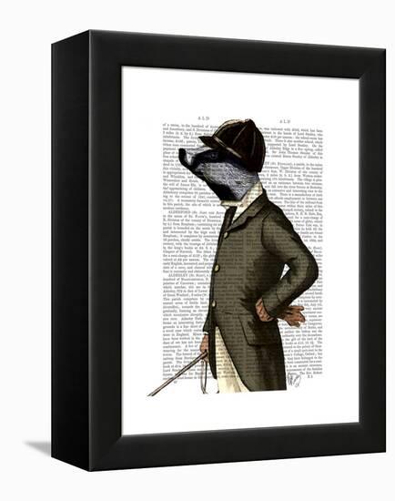 Badger the Rider Portrait-Fab Funky-Framed Stretched Canvas