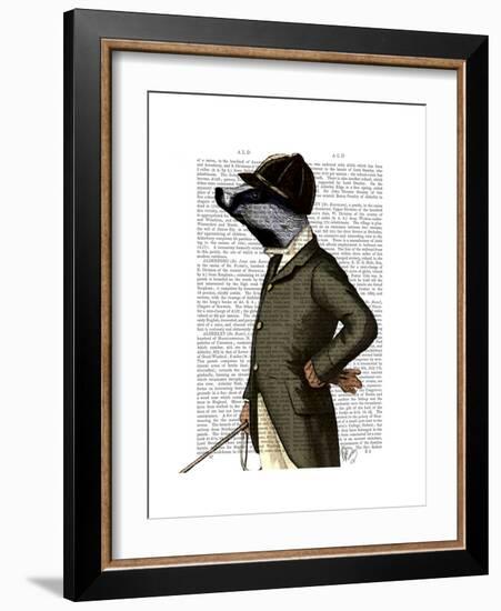 Badger the Rider Portrait-Fab Funky-Framed Premium Giclee Print