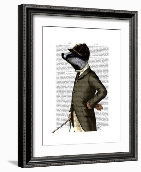 Badger the Rider Portrait-Fab Funky-Framed Premium Giclee Print