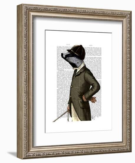 Badger the Rider Portrait-Fab Funky-Framed Art Print