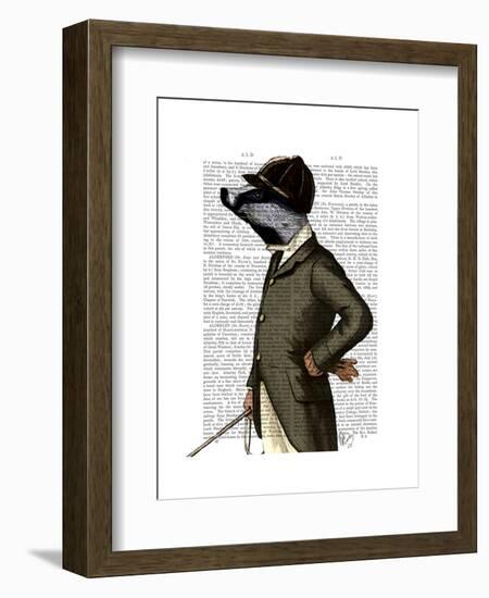 Badger the Rider Portrait-Fab Funky-Framed Art Print