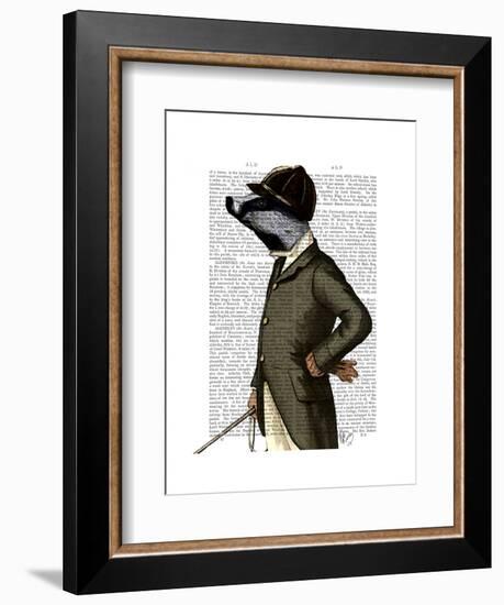 Badger the Rider Portrait-Fab Funky-Framed Art Print