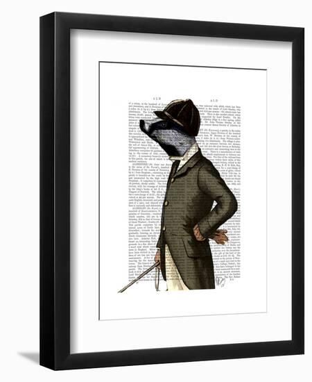 Badger the Rider Portrait-Fab Funky-Framed Art Print