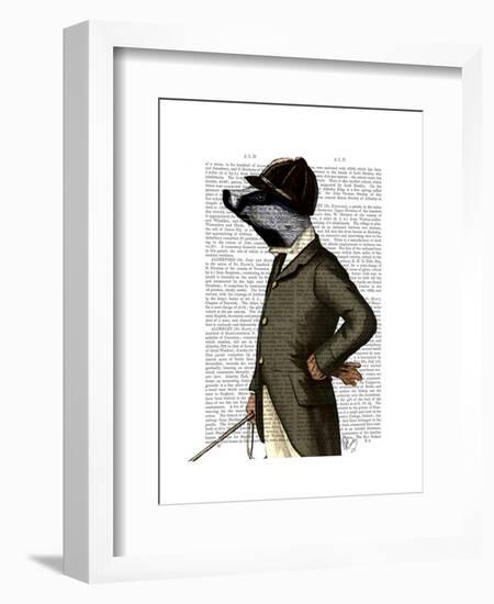 Badger the Rider Portrait-Fab Funky-Framed Art Print