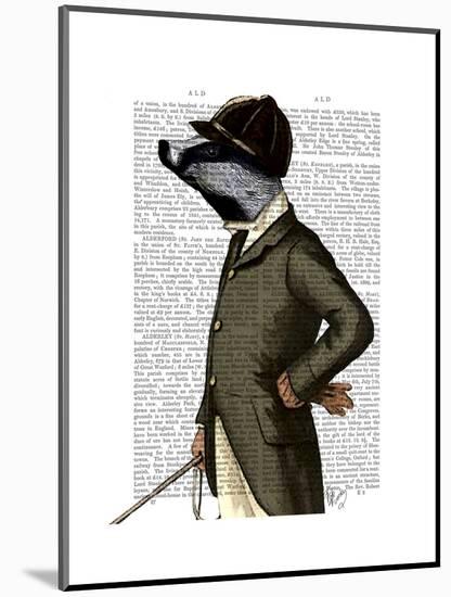 Badger the Rider Portrait-Fab Funky-Mounted Art Print