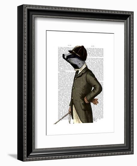 Badger the Rider Portrait-Fab Funky-Framed Art Print