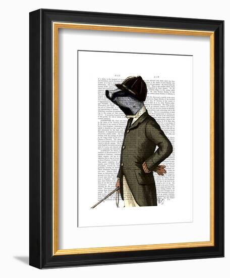 Badger the Rider Portrait-Fab Funky-Framed Art Print