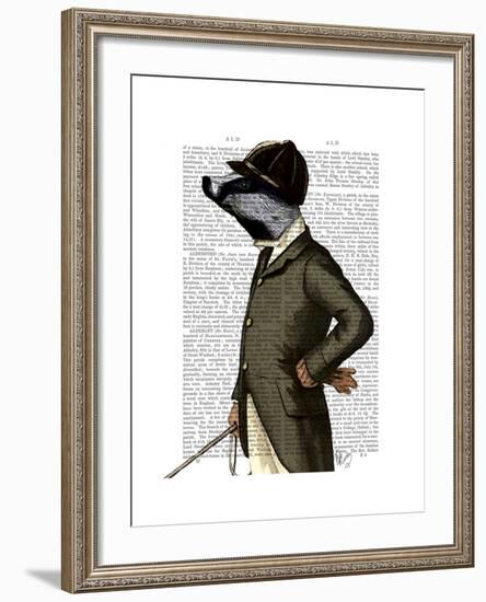 Badger the Rider Portrait-Fab Funky-Framed Art Print