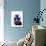 Badger with Blue Top Hat and Moustache-Fab Funky-Art Print displayed on a wall