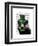 Badger with Green Top Hat and Moustache-Fab Funky-Framed Art Print