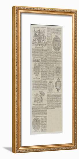 Badges and Mottoes of Princes of Wales-null-Framed Giclee Print