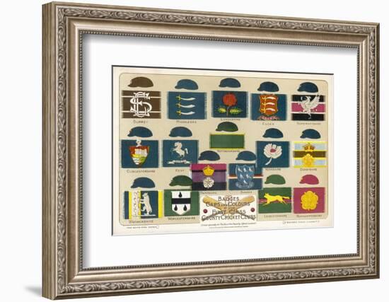 Badges Caps and Colours of English County Cricket Clubs-Alfred Lambert-Framed Photographic Print