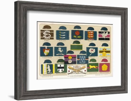 Badges Caps and Colours of English County Cricket Clubs-Alfred Lambert-Framed Photographic Print