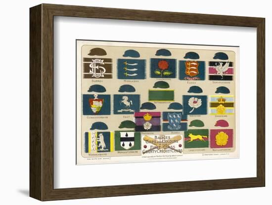 Badges Caps and Colours of English County Cricket Clubs-Alfred Lambert-Framed Photographic Print