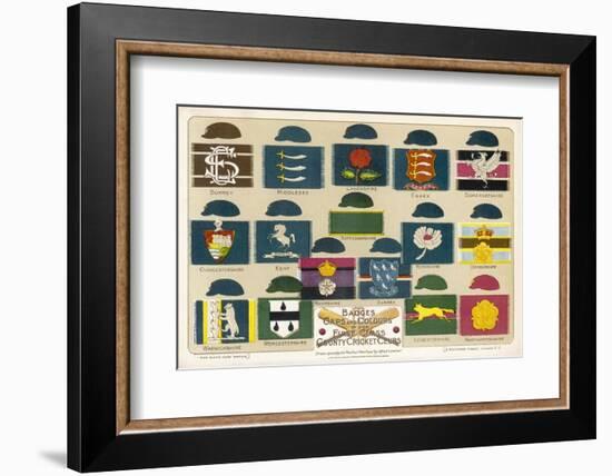 Badges Caps and Colours of English County Cricket Clubs-Alfred Lambert-Framed Photographic Print