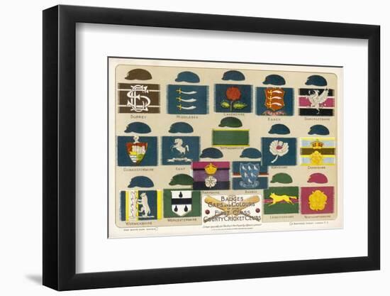Badges Caps and Colours of English County Cricket Clubs-Alfred Lambert-Framed Photographic Print