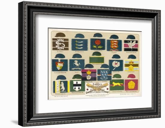 Badges Caps and Colours of English County Cricket Clubs-Alfred Lambert-Framed Photographic Print