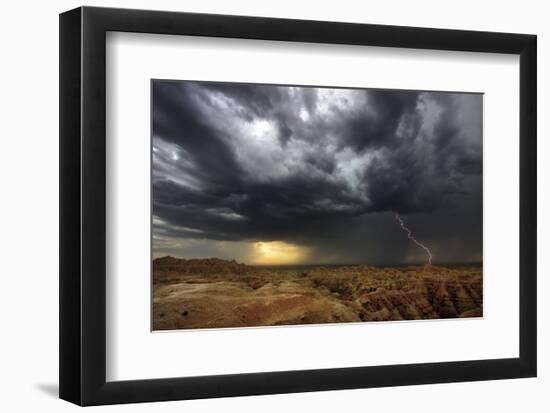 Badlands Lightning-Stephen Gassman-Framed Art Print