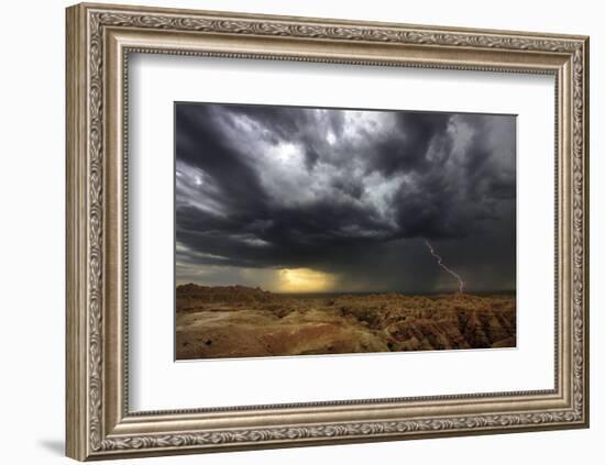 Badlands Lightning-Stephen Gassman-Framed Art Print