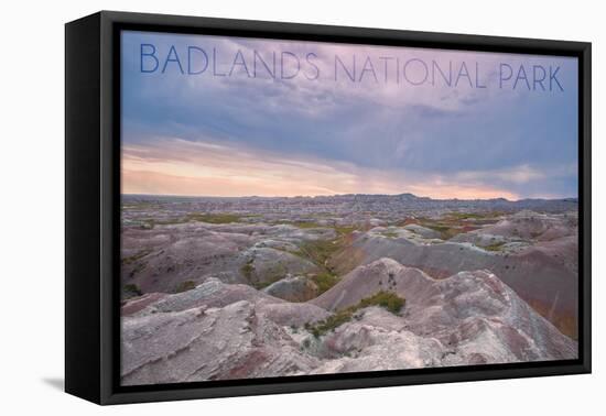 Badlands National Park, South Dakota - Early Morning-Lantern Press-Framed Stretched Canvas