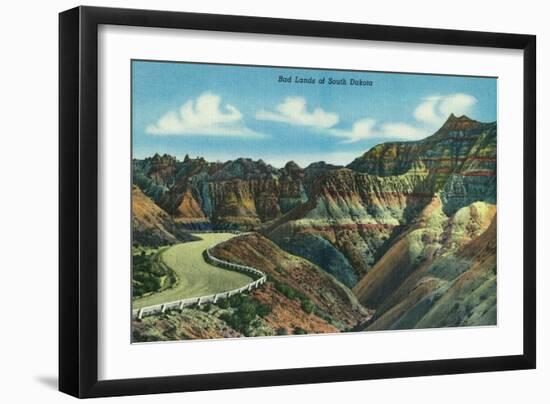 Badlands National Park, South Dakota, General View of the Badlands-Lantern Press-Framed Art Print