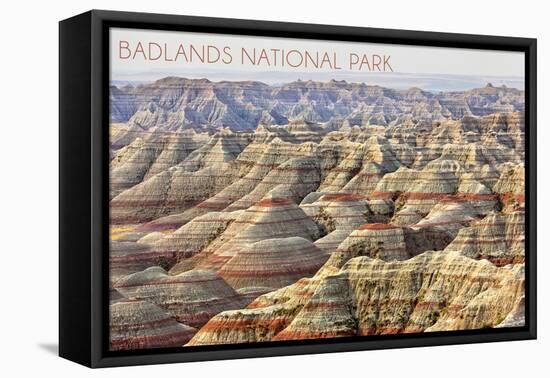 Badlands National Park, South Dakota - Ridgeline-Lantern Press-Framed Stretched Canvas