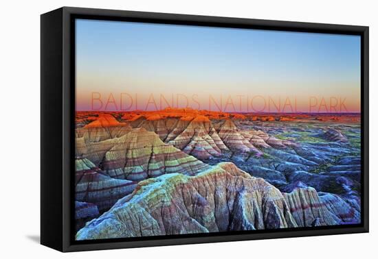 Badlands National Park, South Dakota - Sunrise-Lantern Press-Framed Stretched Canvas