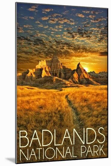 Badlands National Park, South Dakota Sunset-Lantern Press-Mounted Art Print