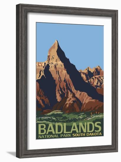 Badlands National Park, South Dakota-Lantern Press-Framed Art Print