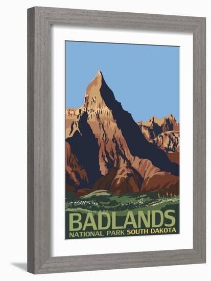 Badlands National Park, South Dakota-Lantern Press-Framed Art Print