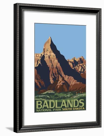 Badlands National Park, South Dakota-Lantern Press-Framed Art Print