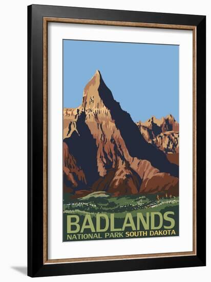 Badlands National Park, South Dakota-Lantern Press-Framed Art Print