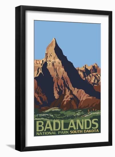 Badlands National Park, South Dakota-Lantern Press-Framed Art Print