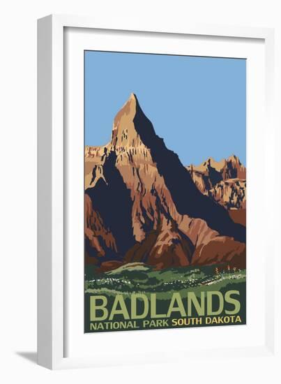 Badlands National Park, South Dakota-Lantern Press-Framed Art Print