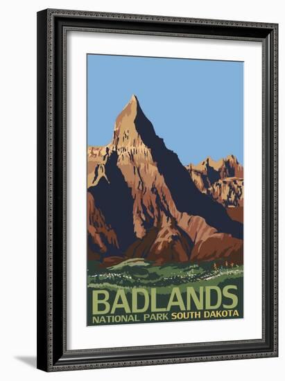 Badlands National Park, South Dakota-Lantern Press-Framed Art Print