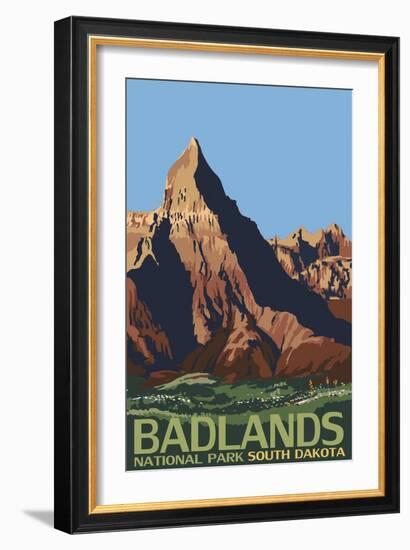 Badlands National Park, South Dakota-Lantern Press-Framed Art Print