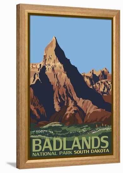 Badlands National Park, South Dakota-Lantern Press-Framed Stretched Canvas