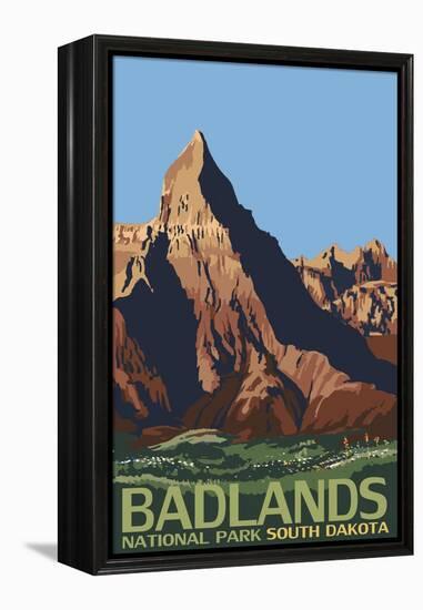 Badlands National Park, South Dakota-Lantern Press-Framed Stretched Canvas