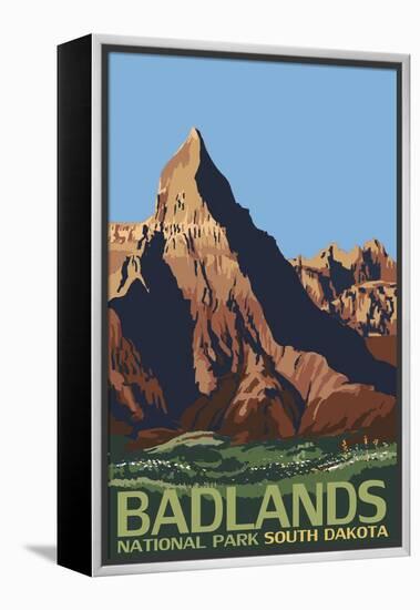 Badlands National Park, South Dakota-Lantern Press-Framed Stretched Canvas