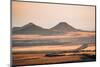 Badlands of Bardenas Reales desert mountains at sunrise, Navarre, Spain, Europe-Francesco Fanti-Mounted Photographic Print