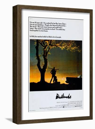 BADLANDS, US poster, Martin Sheen, Sissy Spacek, 1973-null-Framed Art Print