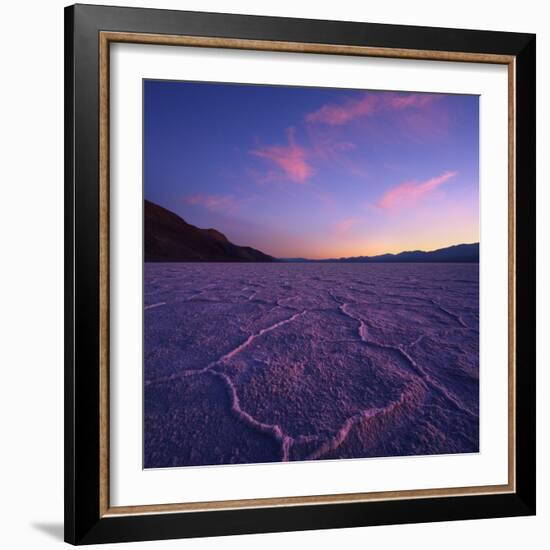 Badwater Basin at Dusk.-Jon Hicks-Framed Photographic Print