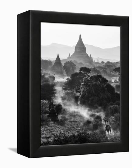 Bagan at Sunset, Mandalay, Burma (Myanmar)-Nadia Isakova-Framed Premier Image Canvas