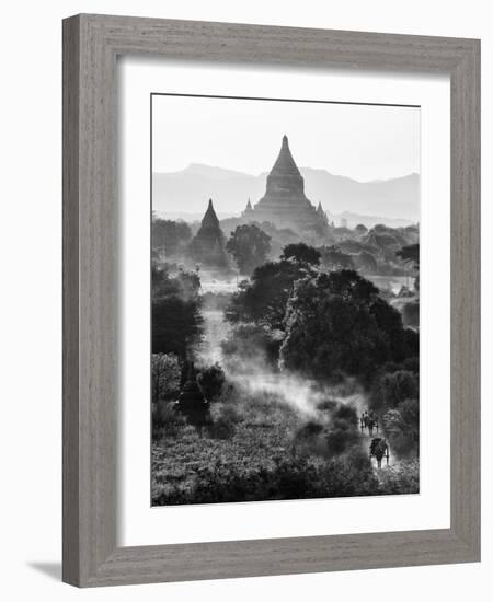 Bagan at Sunset, Mandalay, Burma (Myanmar)-Nadia Isakova-Framed Photographic Print