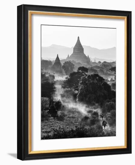 Bagan at Sunset, Mandalay, Burma (Myanmar)-Nadia Isakova-Framed Photographic Print