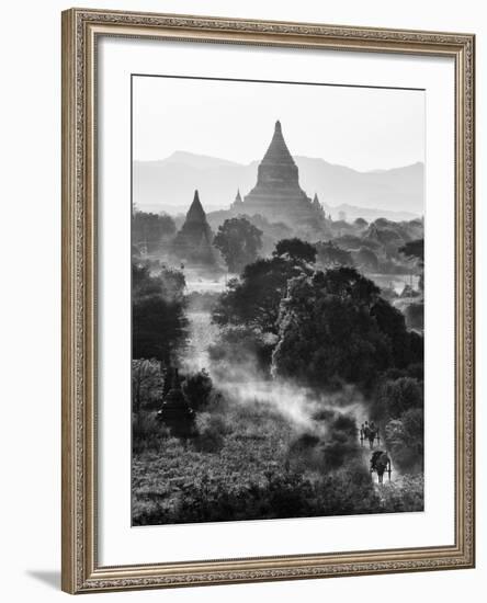 Bagan at Sunset, Mandalay, Burma (Myanmar)-Nadia Isakova-Framed Photographic Print