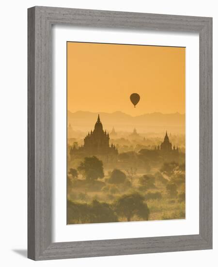 Bagan at Sunset, Mandalay, Burma (Myanmar)-Nadia Isakova-Framed Photographic Print