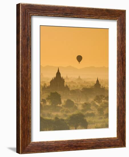 Bagan at Sunset, Mandalay, Burma (Myanmar)-Nadia Isakova-Framed Photographic Print